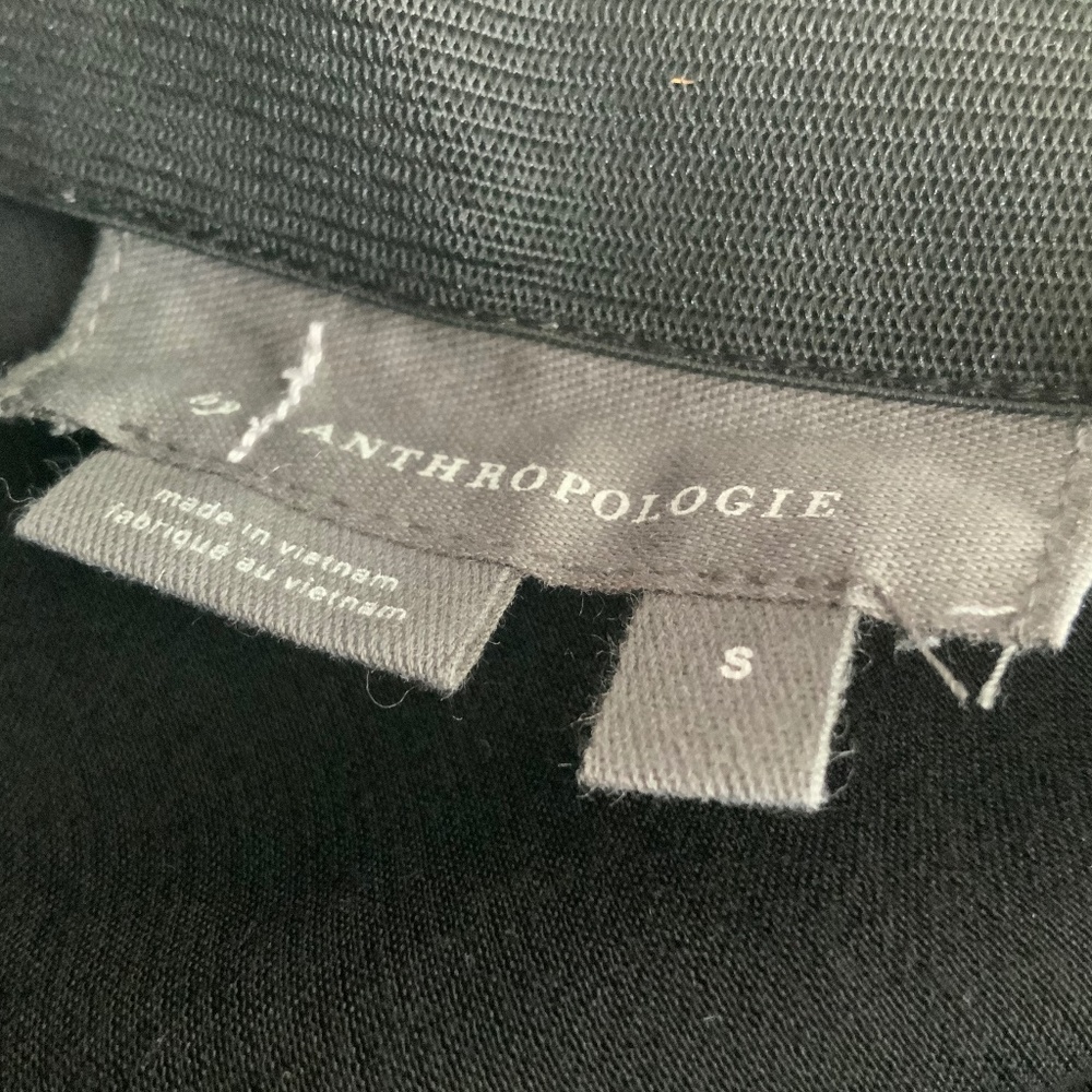 Anthropologie NWOT Asymmetrical Black Satin Flounce Ruffle Slip Midi Skirt SZ S - Picture 9 of 11